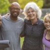 friends at a yoga class